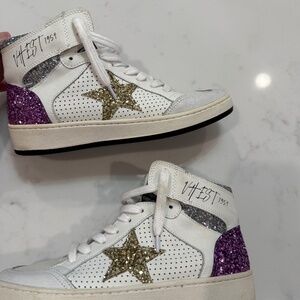 Vintage Havana Shoes | Vintage Havana Mavis Glitter High Top Sneakers